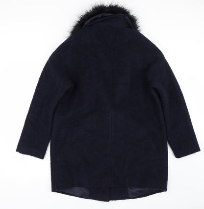Womens UK Size 14 Dorothy Perkins Blue Overcoat