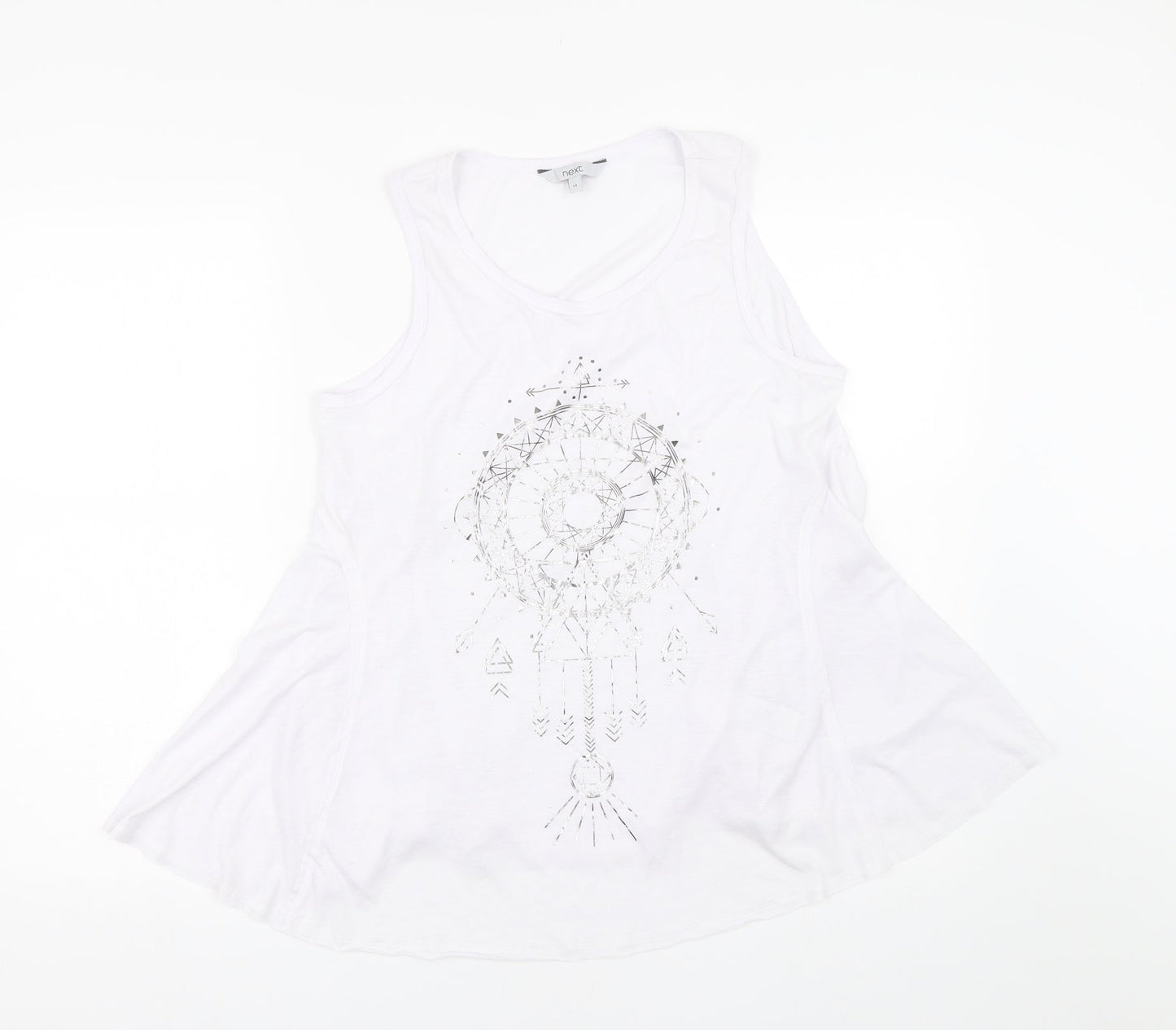 Womens UK Size 14 NEXT White Basic Tank