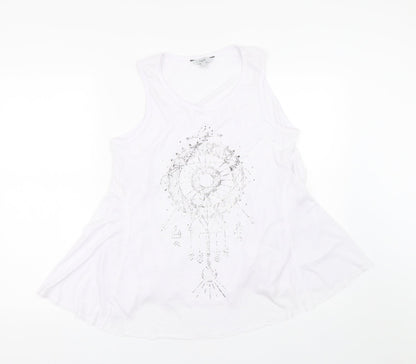 Womens UK Size 14 NEXT White Basic Tank