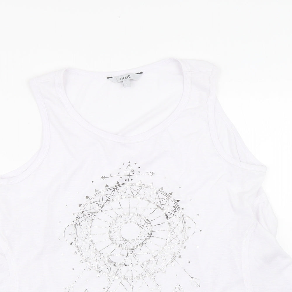Womens UK Size 14 NEXT White Basic Tank