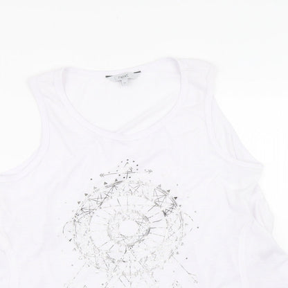 Womens UK Size 14 NEXT White Basic Tank