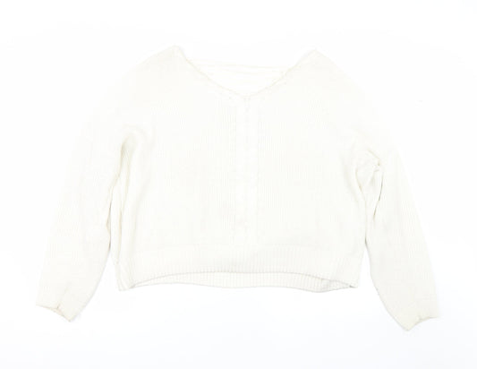 Womens UK Size 16 Miss Selfridge White Pullover Jumper