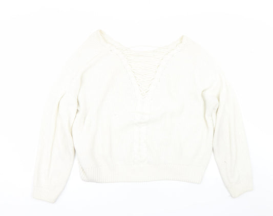 Womens UK Size 16 Miss Selfridge White Pullover Jumper