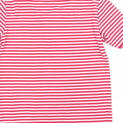 patamour Womens Red Striped  Basic T-Shirt Size S