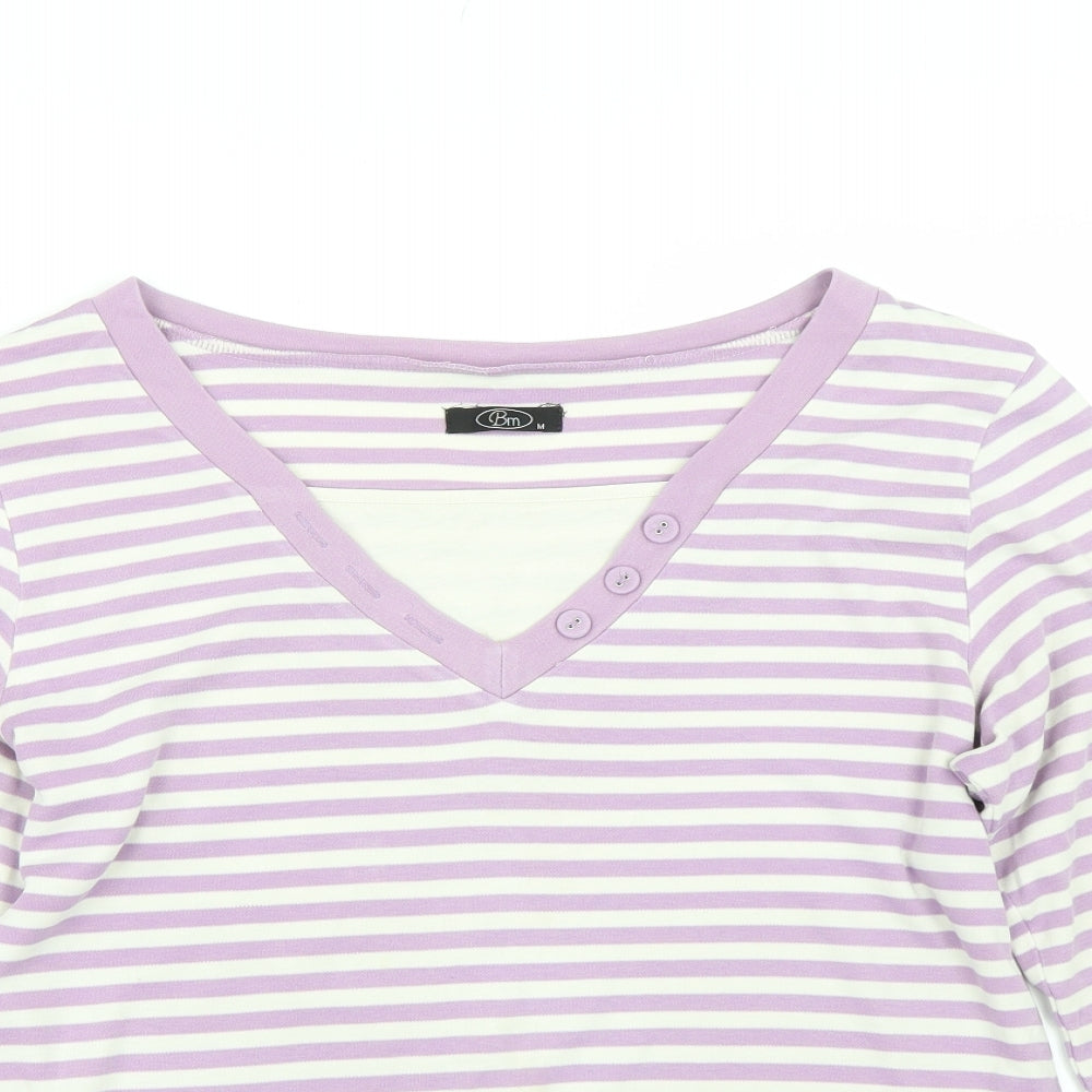 Womens UK Size M BM Purple Basic T-Shirt