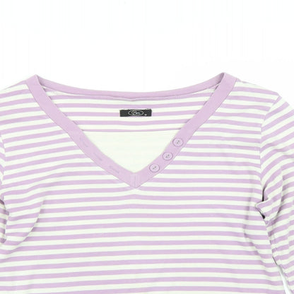 Womens UK Size M BM Purple Basic T-Shirt