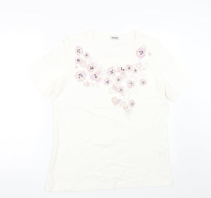 Womens UK Size 14 Damart White Basic T-Shirt