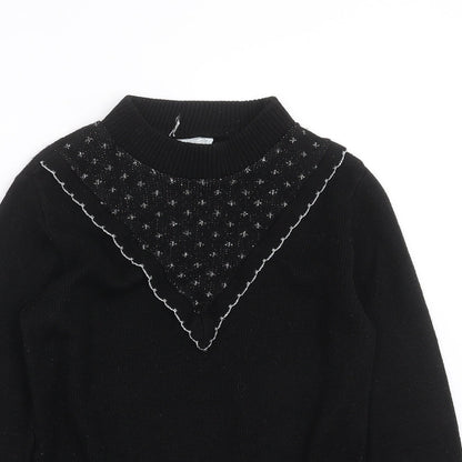 Womens UK Size 6 Preworn Black Pullover Jumper