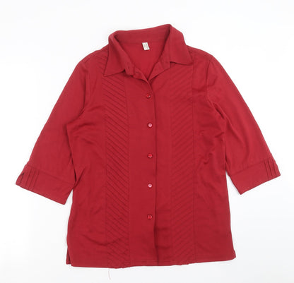 Womens UK Size 12 Preworn Red Basic Blouse