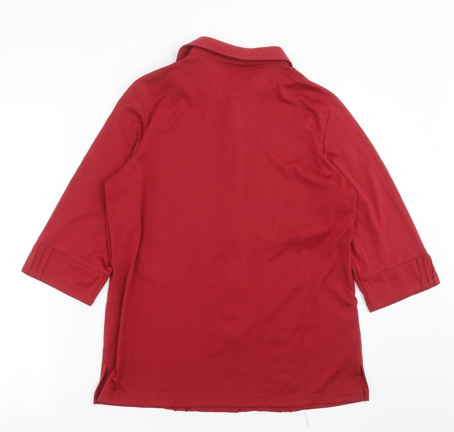 Womens UK Size 12 Preworn Red Basic Blouse