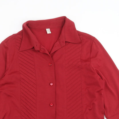 Womens UK Size 12 Preworn Red Basic Blouse