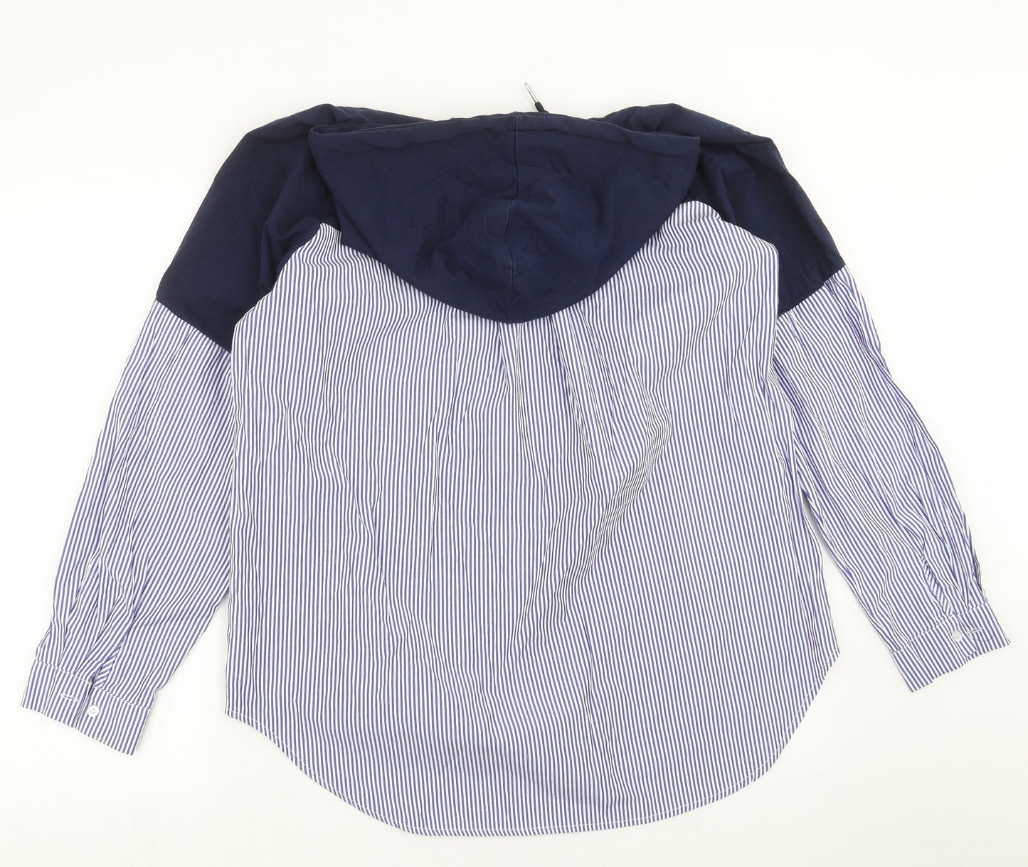 SheIn Womens Blue Striped  Pullover Hoodie One Size