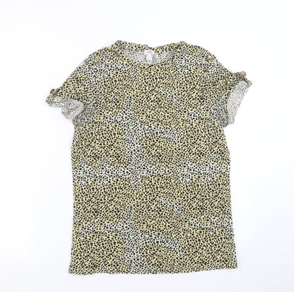 Womens UK Size 8 River Island Beige Basic T-Shirt