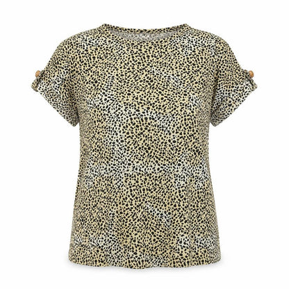 Womens UK Size 8 River Island Beige Basic T-Shirt