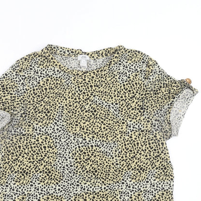 Womens UK Size 8 River Island Beige Basic T-Shirt