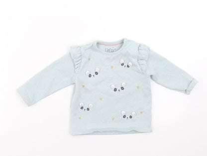 F&F Baby Green   Pullover Jumper Size 3-6 Months  - faces