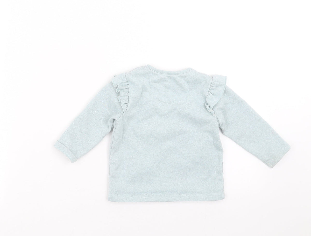 F&F Baby Green   Pullover Jumper Size 3-6 Months  - faces