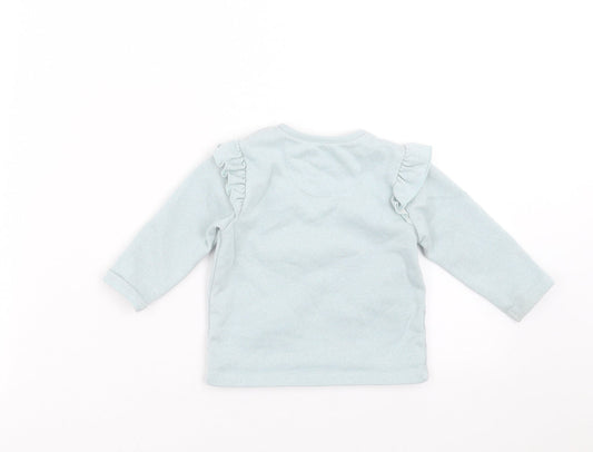 FRED & FLO Baby Green   Pullover Jumper Size 3-6 Months  - faces