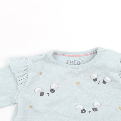 F&F Baby Green   Pullover Jumper Size 3-6 Months  - faces