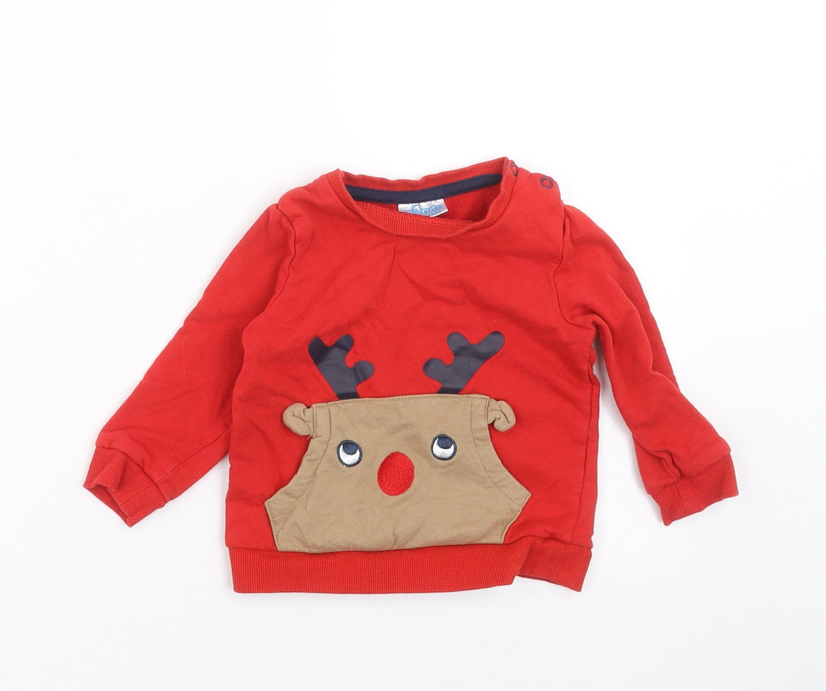 SO CUTE Baby Red   Pullover Jumper Size 9-12 Months  - christmas