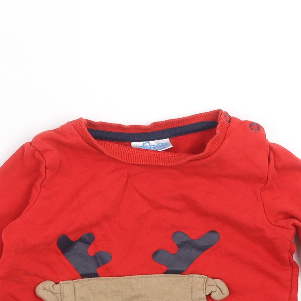 SO CUTE Baby Red   Pullover Jumper Size 9-12 Months  - christmas
