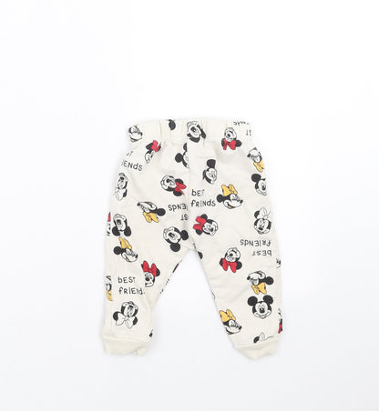 LC Waikiki Baby Ivory   Jogger Trousers Size 6-9 Months  - Mickey and Minnie Mouse