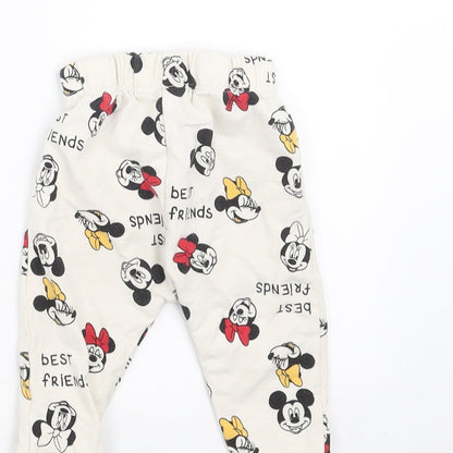 LC Waikiki Baby Ivory   Jogger Trousers Size 6-9 Months  - Mickey and Minnie Mouse