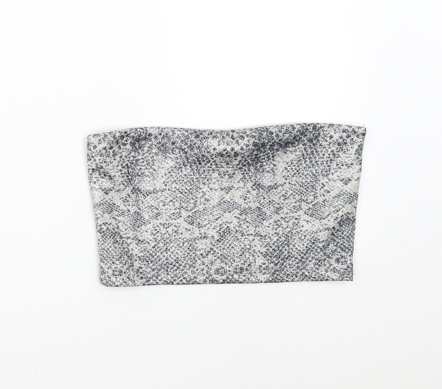 Womens UK Size 6 Topshop Silver Cropped Tank