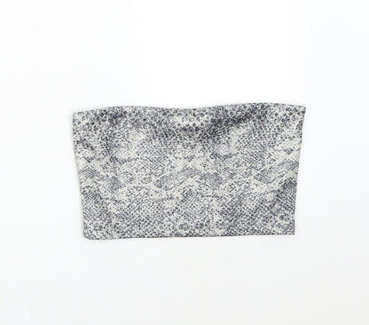 Womens UK Size 6 Topshop Silver Cropped Tank