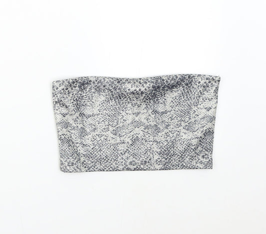 Womens UK Size 6 Topshop Silver Cropped Tank