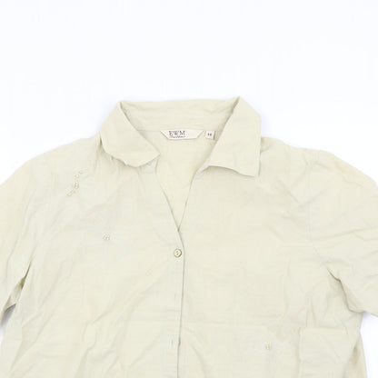 EWM Womens Beige   Basic Button-Up Size 16