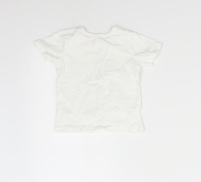 George Baby White   Basic T-Shirt Size 6-9 Months  - Giraffe