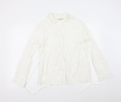 Womens UK Size 12 Debenhams Ivory Basic Button-Up