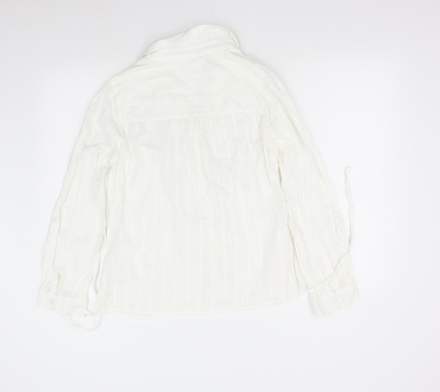 Womens UK Size 12 Debenhams Ivory Basic Button-Up