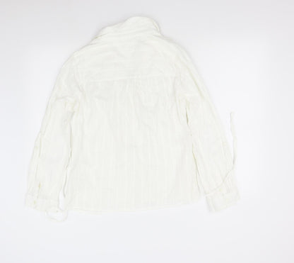 Womens UK Size 12 Debenhams Ivory Basic Button-Up