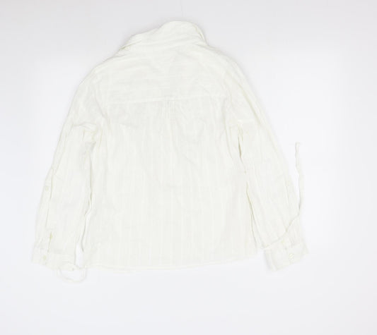 Womens UK Size 12 Debenhams Ivory Basic Button-Up