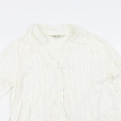 Womens UK Size 12 Debenhams Ivory Basic Button-Up