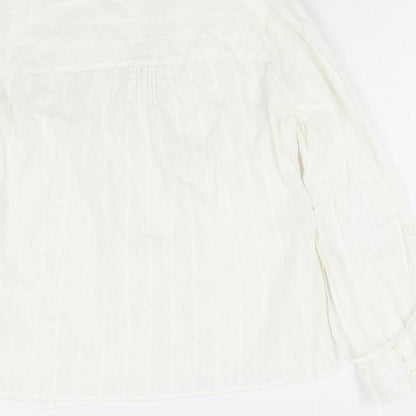 Womens UK Size 12 Debenhams Ivory Basic Button-Up