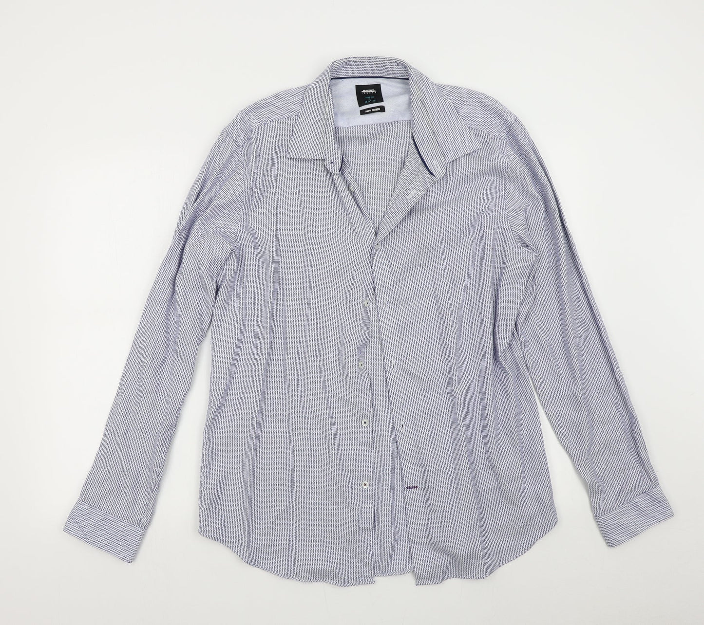 Mens UK Size L Burton Blue  Button-Up Long Sleeve Casual Shirt