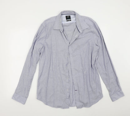 Mens UK Size L Burton Blue  Button-Up Long Sleeve Casual Shirt