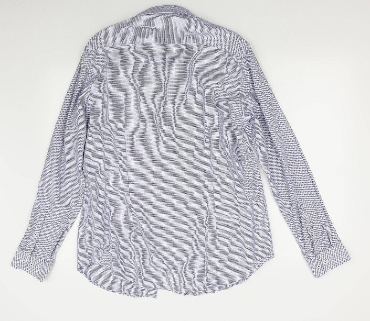 Mens UK Size L Burton Blue  Button-Up Long Sleeve Casual Shirt