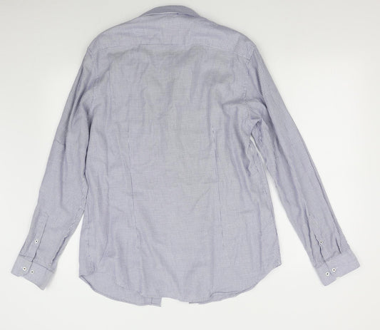 Mens UK Size L Burton Blue  Button-Up Long Sleeve Casual Shirt