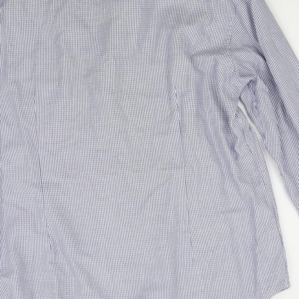 Mens UK Size L Burton Blue  Button-Up Long Sleeve Casual Shirt
