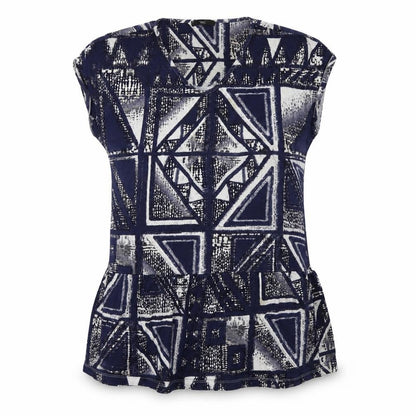 NEXT Womens Blue Geometric  Basic Blouse Size L