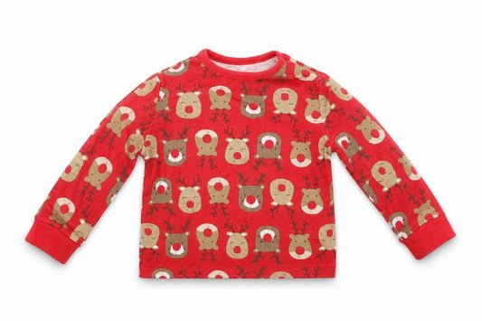 George Baby Red Solid   Pyjama Top Size 6-9 Months