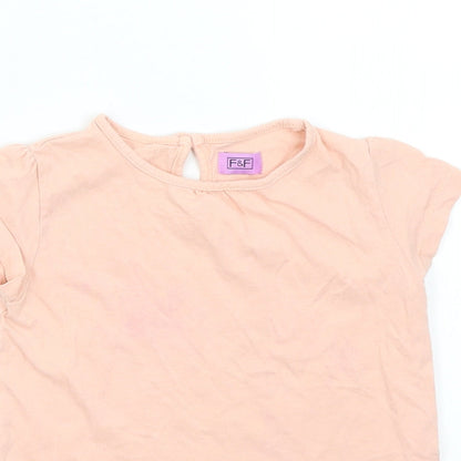F&F Girls Pink   Basic T-Shirt Size 2-3 Years