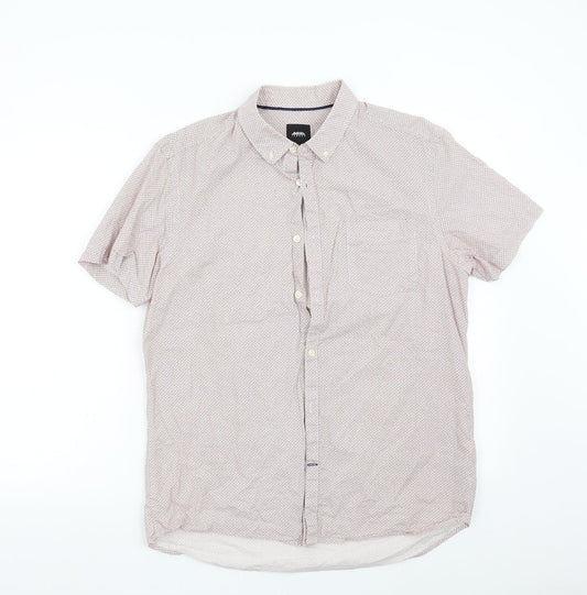 Mens UK Size L Burton Red  Button-Up Short Sleeve Casual Shirt