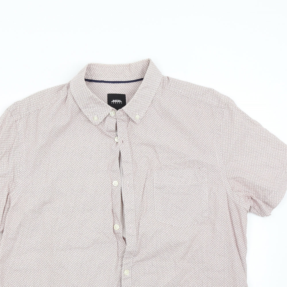 Mens UK Size L Burton Red  Button-Up Short Sleeve Casual Shirt