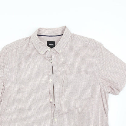 Mens UK Size L Burton Red  Button-Up Short Sleeve Casual Shirt