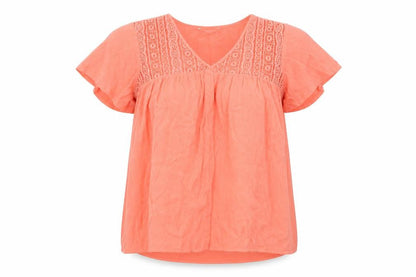 Womens UK Size L M&S Orange Basic Blouse